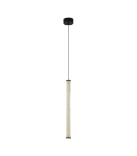 Malia 54.4cm Slim Pendant Ceiling Light Sandy Black-Natural Alabaster LED 3000K Dimmable-1
