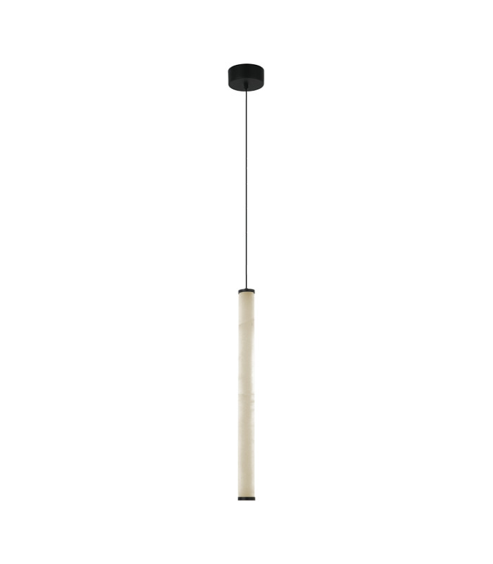 Malia 54.4cm Slim Pendant Ceiling Light Sandy Black-Natural Alabaster LED 3000K Dimmable-1