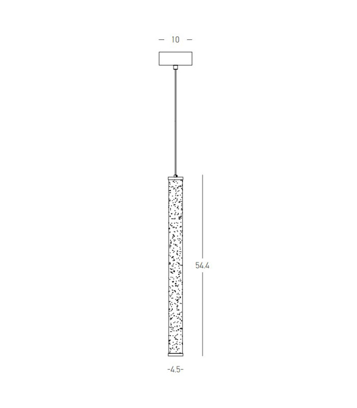 Malia 54.4cm Slim Pendant Ceiling Light Sandy Black-Natural Alabaster LED 3000K Dimmable-3