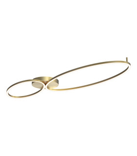 Zevra Integrated Led Semi Flush Ceiling Light Brushed Gold LED 3000K Dimmable-1