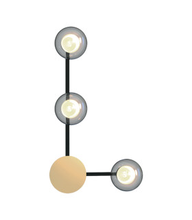 Ventus Integrated Led Wall Lamp Sandy Black-Gold Matt 3xG9-1