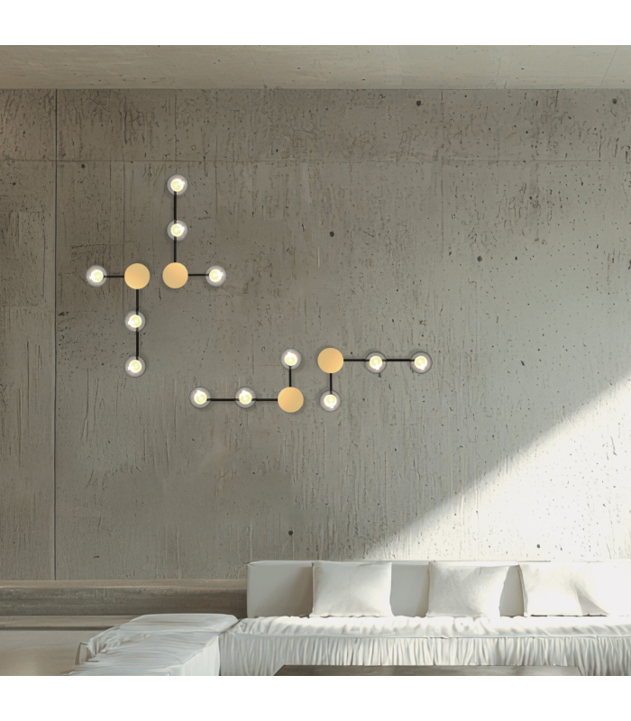 Ventus Integrated Led Wall Lamp Sandy Black-Gold Matt 3xG9-2