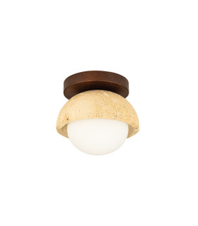 Seren Globe Ceiling Light Natural Stone-Brown Wood 1xG9 LED-1