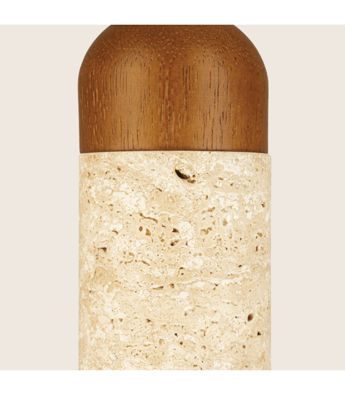 Zambelis Slim Pendant Ceiling Light Natural Stone-Brown Wood 1xGU10-3