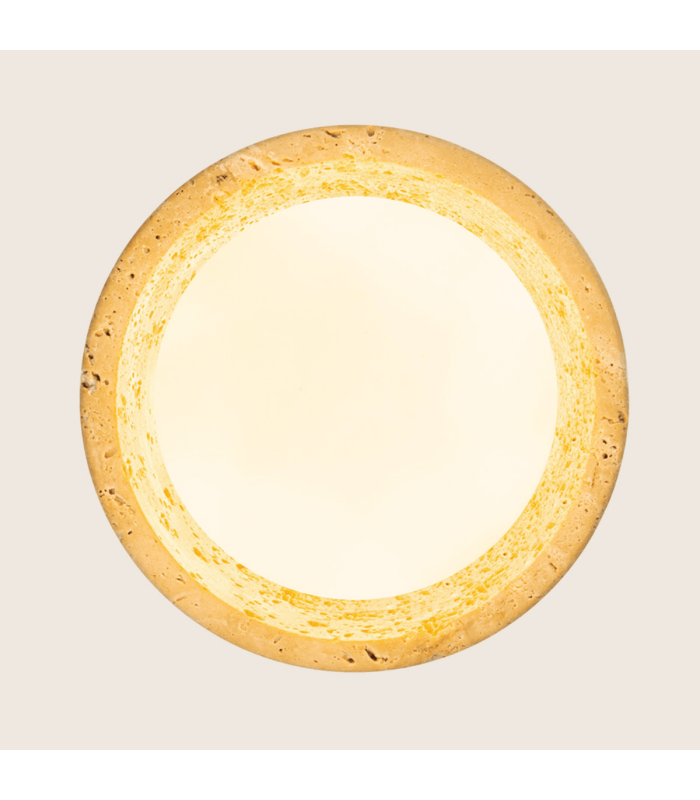 Seren Globe Ceiling Light Natural Stone-Brown Wood 1xG9 LED-3