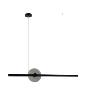 Auris Bar Pendant Ceiling Light Black-Smoked Glass LED 3000K Dimmable-1