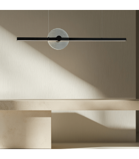 Auris Bar Pendant Ceiling Light Black-Smoked Glass LED 3000K Dimmable-2