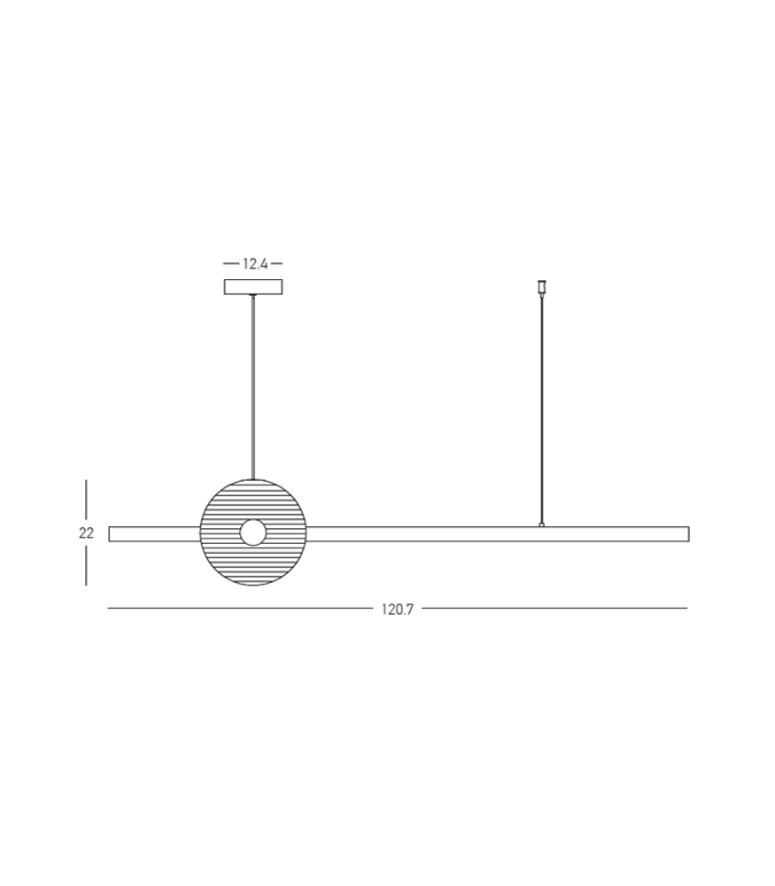 Auris Bar Pendant Ceiling Light Gold-Clear Glass LED 3000K Dimmable-2