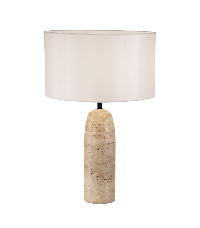 Althea Table Lamp With Round Shade Natural Stone 1xE27-1