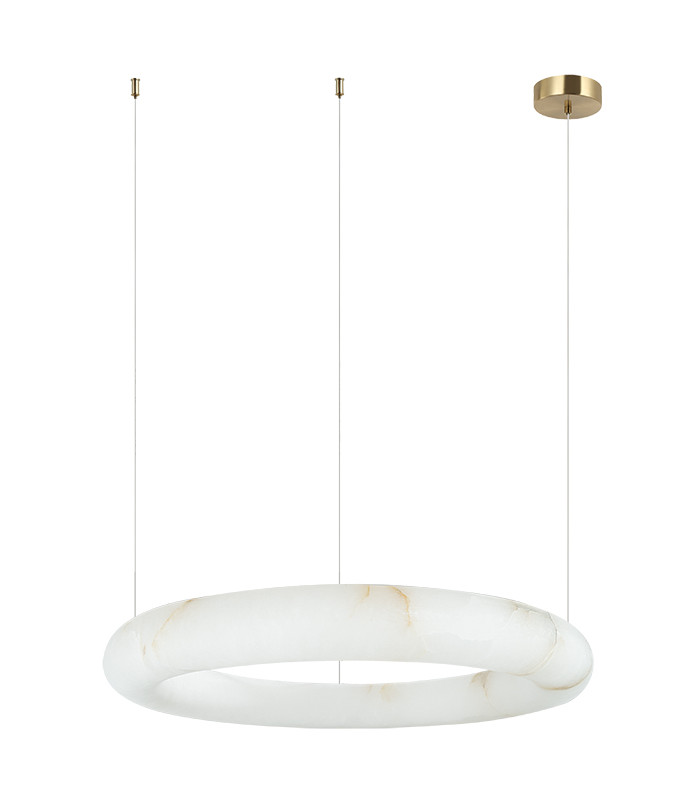 Mandra 49cm Pendant Ceiling Light Brass-Natural Alabaster LED 3000K Dimmable-1