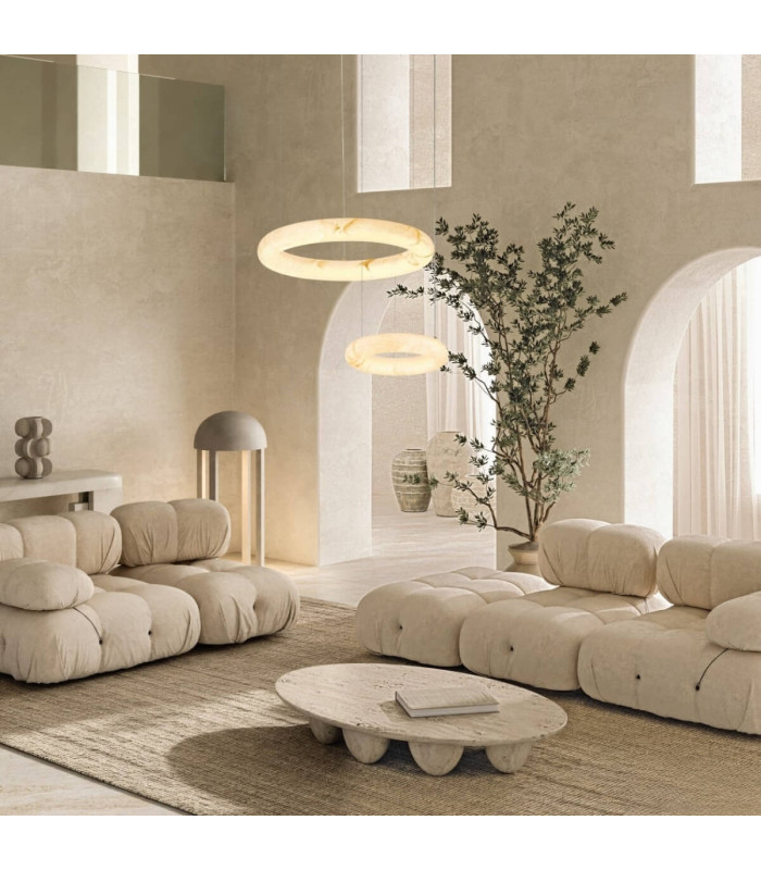 Mandra 64cm Pendant Ceiling Light Brass-Natural Alabaster LED 3000K Dimmable-2