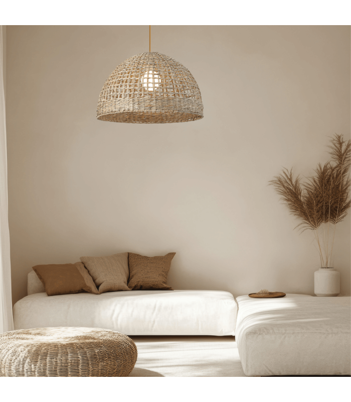 Patras 50cm Dome Pendant Ceiling Light Natural-Brown Beige 1xE27-2