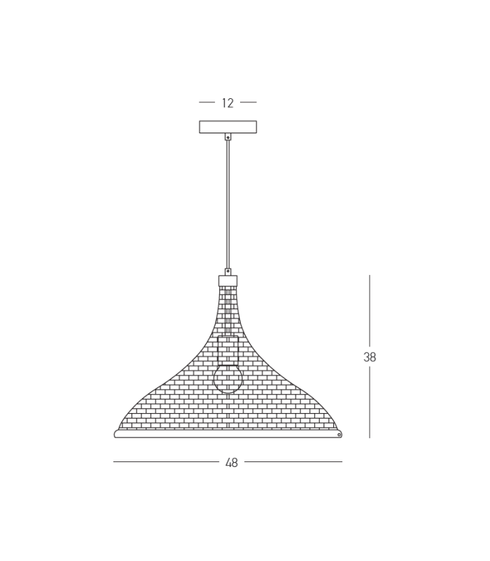 Patras 48cm Dome Pendant Ceiling Light Natural-Brown Beige 1xE27-3