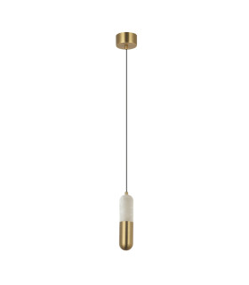 Liora 5cm Slim Pendant Ceiling Light Brass-Natural Alabaster LED 3000K Dimmable-1