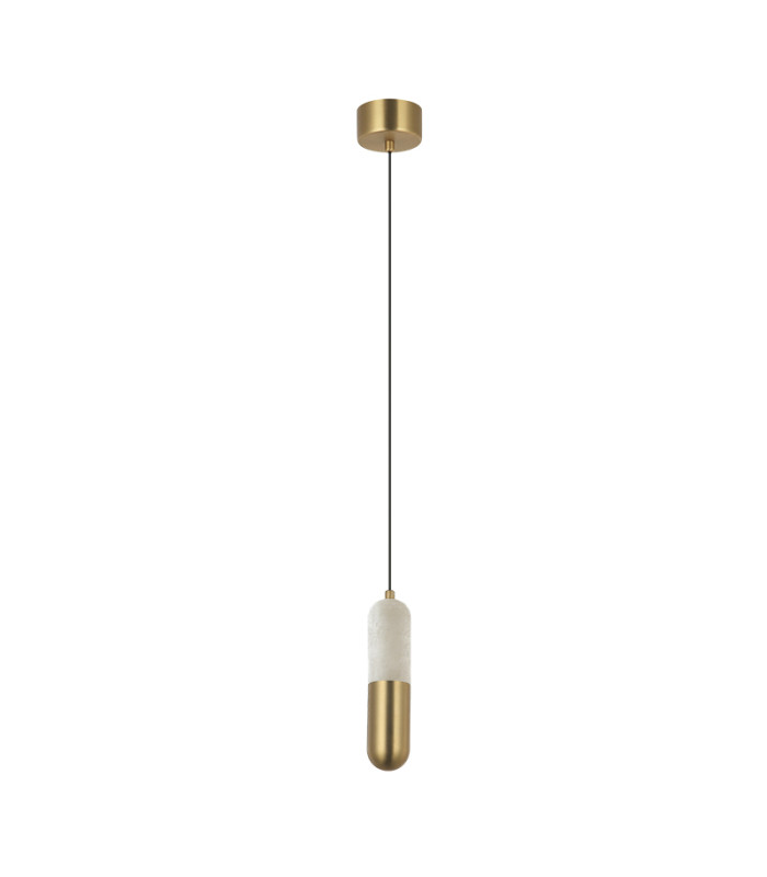 Liora 5cm Slim Pendant Ceiling Light Brass-Natural Alabaster LED 3000K Dimmable-1