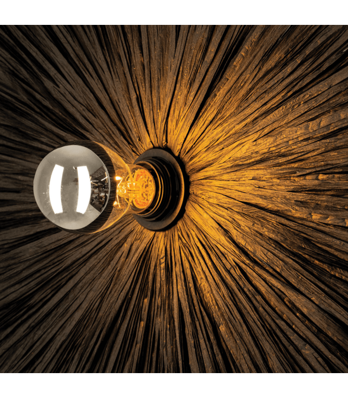 Silikou 25cm Wall Lamp Black - Rattan 1xE27-3