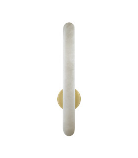 Liora 15W Integrated Led Wall Lamp Brass-Natural Alabaster LED 3000K Dimmable-1