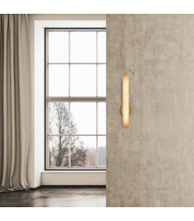 Liora 15W Integrated Led Wall Lamp Brass-Natural Alabaster LED 3000K Dimmable-2