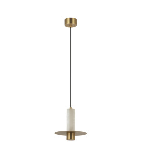 Liora 20cm Slim Pendant Ceiling Light Brass-Natural Alabaster LED 3000K Dimmable-1