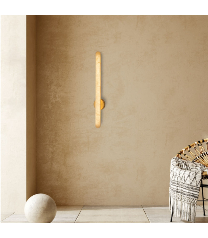 Liora 19W Integrated Led Wall Lamp Brass-Natural Alabaster LED 3000K Dimmable-2