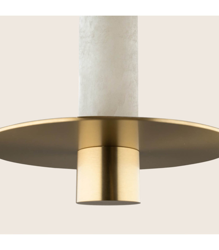 Liora 20cm Slim Pendant Ceiling Light Brass-Natural Alabaster LED 3000K Dimmable-3