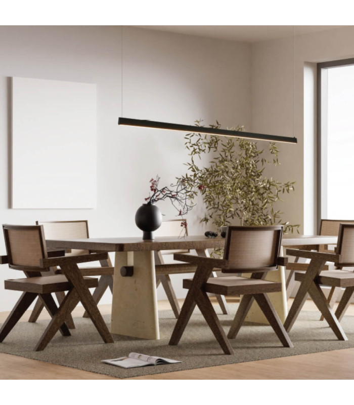 Messaria 152cm Bar Pendant Ceiling Light Sandy Black LED 3000K-2