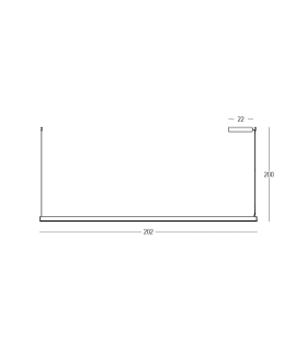 Messaria 202cm Bar Pendant Ceiling Light Sandy Black LED 3000K-2