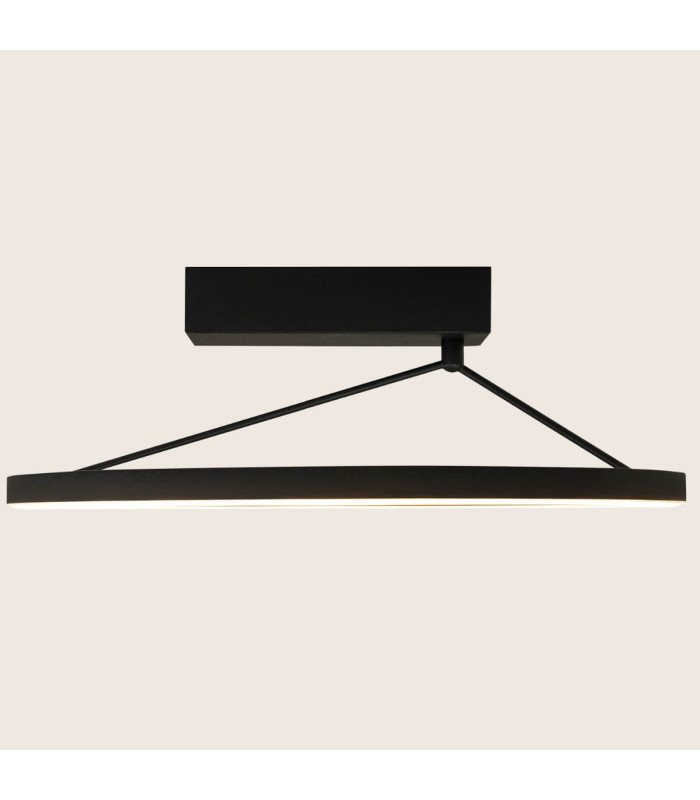 Myrina 40cm Integrated Led Semi Flush Ceiling Light Sandy Black LED 3000K Dimmable-3