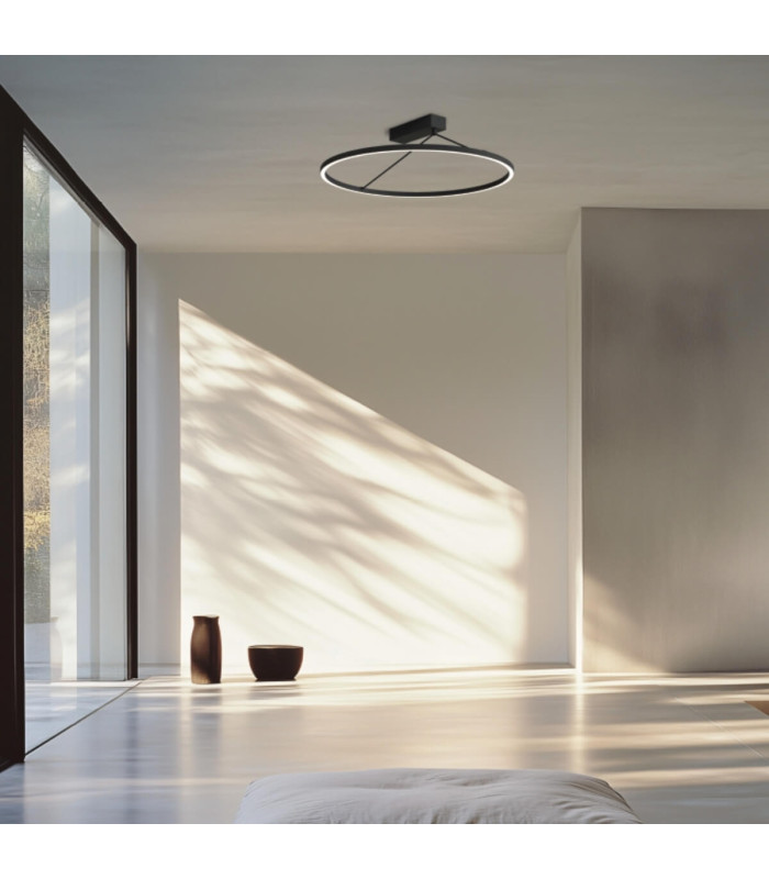 Myrina 78cm Integrated Led Semi Flush Ceiling Light Sandy Black LED 3000K Dimmable-2