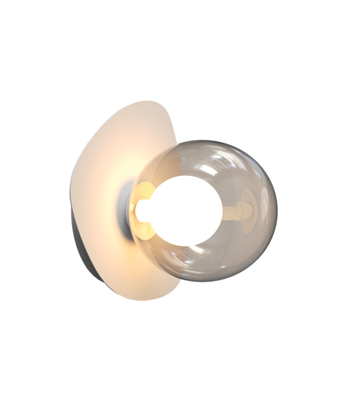 Perivolia 15.6cm Globe Wall Lights Sandy White-Smoked Glass 1xG9 LED-1