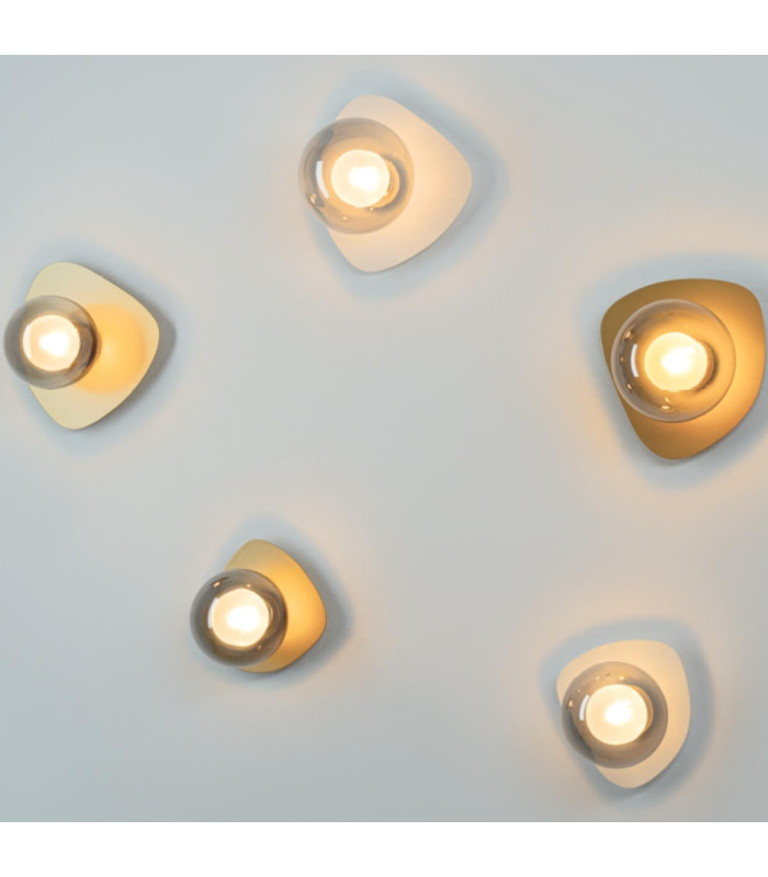 Perivolia 15.6cm Globe Wall Lights Sandy White-Smoked Glass 1xG9 LED-2