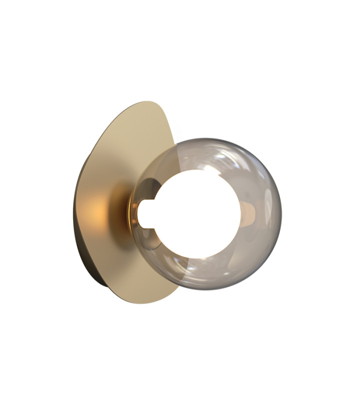 Perivolia 15.6cm Globe Wall Lights Gold Matt-Smoked Glass 1xG9 LED-1