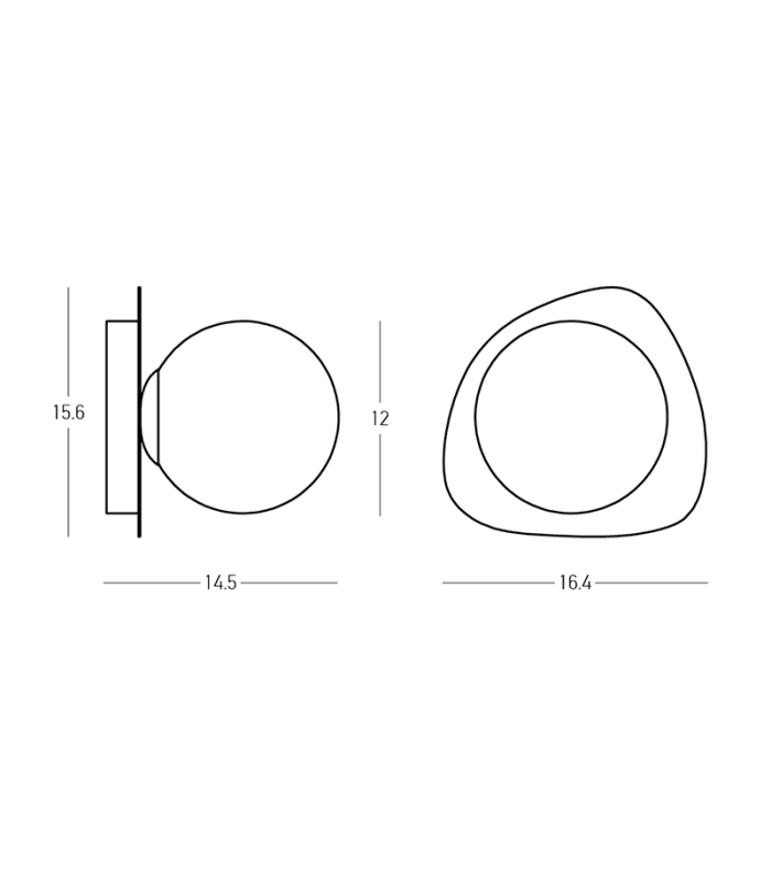 Perivolia 15.6cm Globe Wall Lights Sandy White-Smoked Glass 1xG9 LED-3