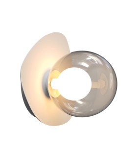 Perivolia 19.5cm Globe Wall Lights Sandy White-Smoked Glass 1xG9 LED-1