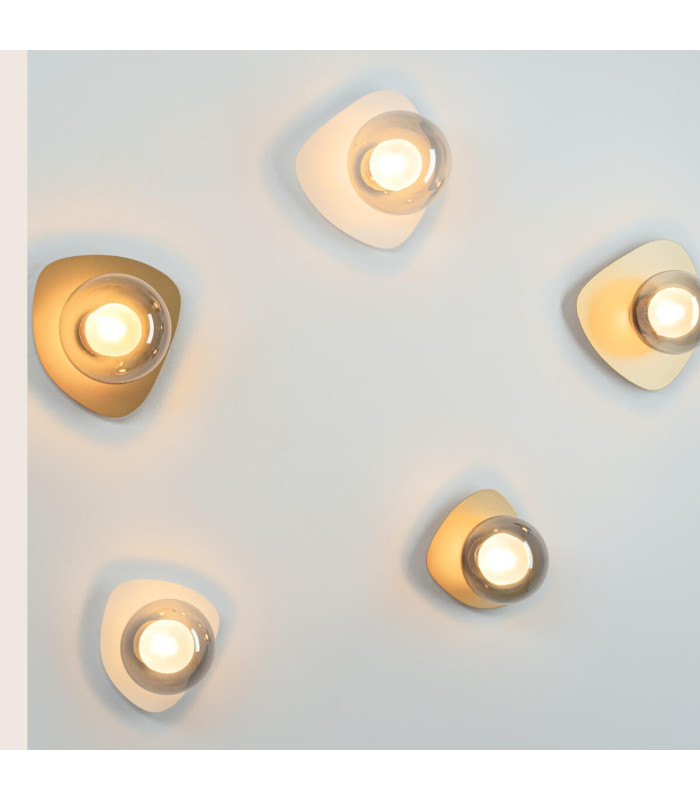 Perivolia 19.5cm Globe Wall Lights Sandy White-Smoked Glass 1xG9 LED-2