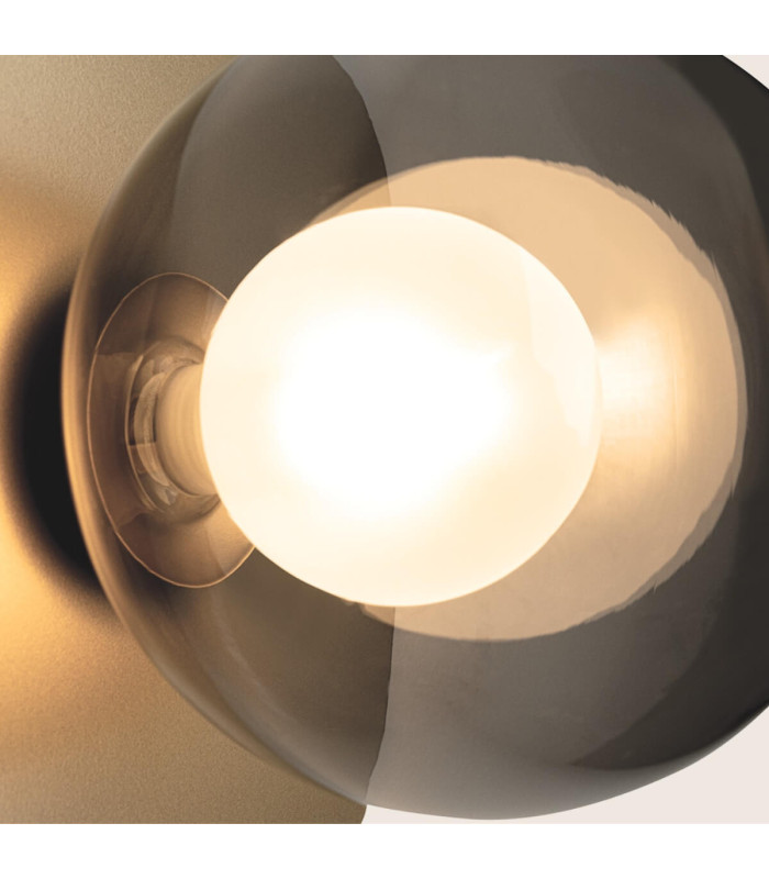 Perivolia 19.5cm Globe Wall Lights Gold Matt-Smoked Glass 1xG9 LED-3