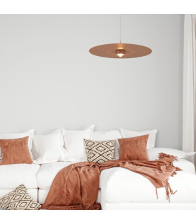 Kapedes 35cm Dome Pendant Ceiling Light Sandy Brick Red LED 3000K Dimmable-2