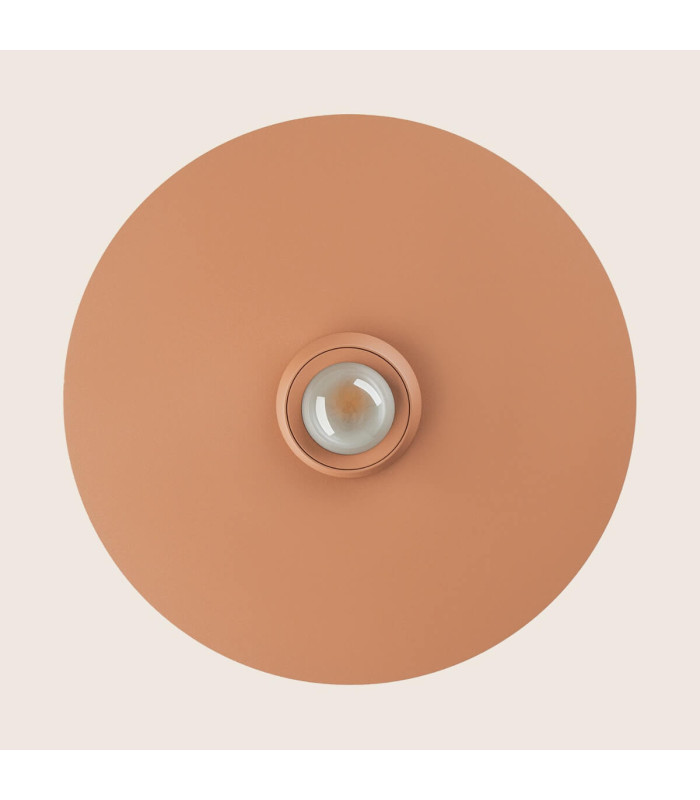 Kapedes 35cm Dome Pendant Ceiling Light Sandy Brick Red LED 3000K Dimmable-3