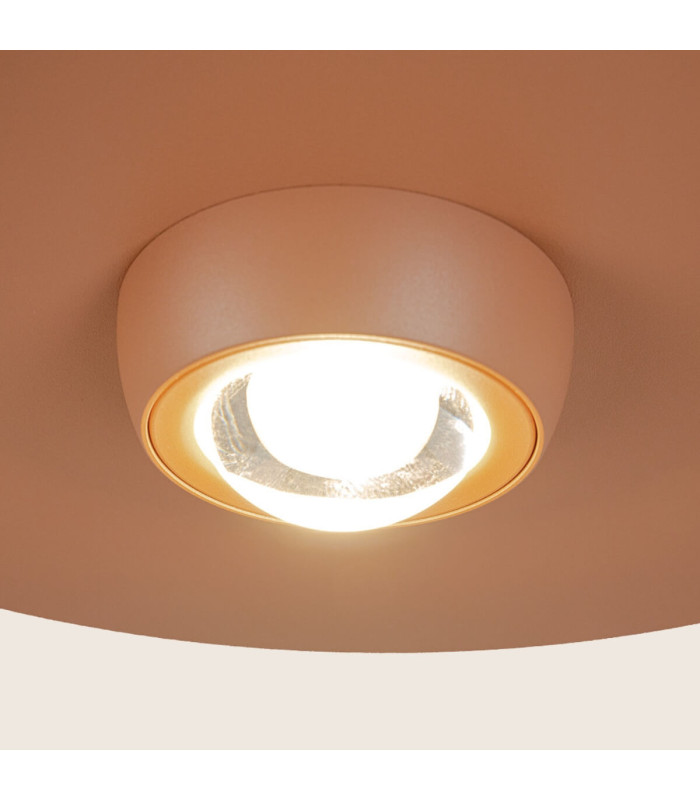 Kapedes 55cm Dome Pendant Ceiling Light Sandy Brick Red LED 3000K Dimmable-3