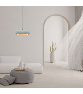 Arcadia Cylindrical Pendant Ceiling Light Grey-Sandy Black 2xG9 LED-2