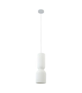 Arcadia Slim Pendant Ceiling Light White 1xE27 LED-1