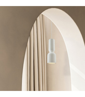 Arcadia Slim Pendant Ceiling Light White 1xE27 LED-2