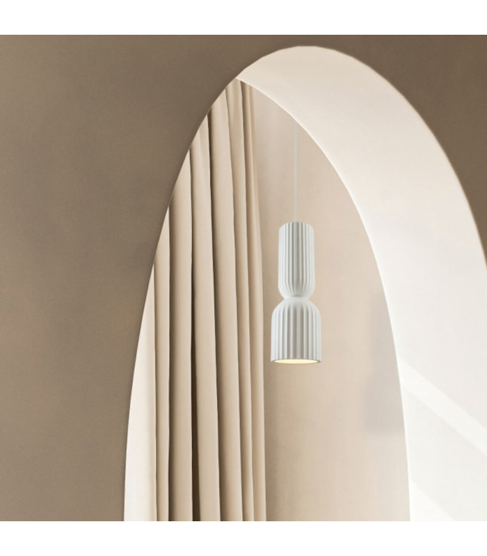 Arcadia Slim Pendant Ceiling Light White 1xE27 LED-2