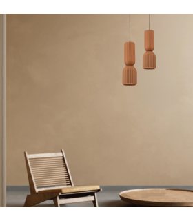 Arcadia Slim Pendant Ceiling Light Terracotta-Sandy Black 1xE27 LED-2