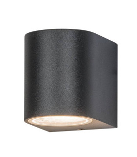 Levski Round Outdoor Wall Down Lamp Graphite 1xGU10 IP54-1