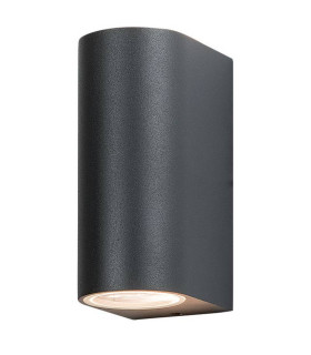 Levski Round Outdoor Up Down Wall Lamp Graphite 2xGU10 IP54-1