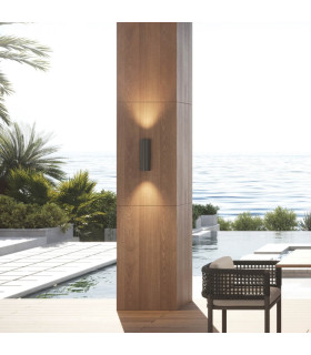Levski Round Outdoor Up Down Wall Lamp Graphite 2xGU10 IP54-2