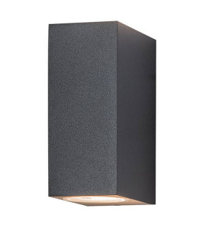 Levski Square Outdoor Up Down Wall Lamp Graphite 2xGU10 IP54-1