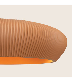 Arcadia Cylindrical Pendant Ceiling Light Terracotta-Sandy Black 2xG9 LED-3