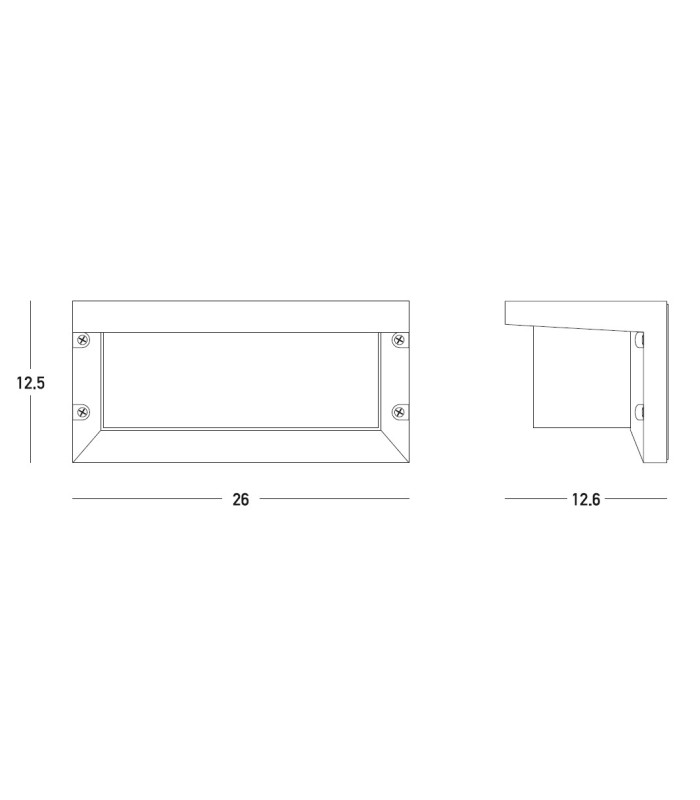 Teteven Rectangle Outdoor Modern Wall Lamp Graphite 1xE27 IP54-3